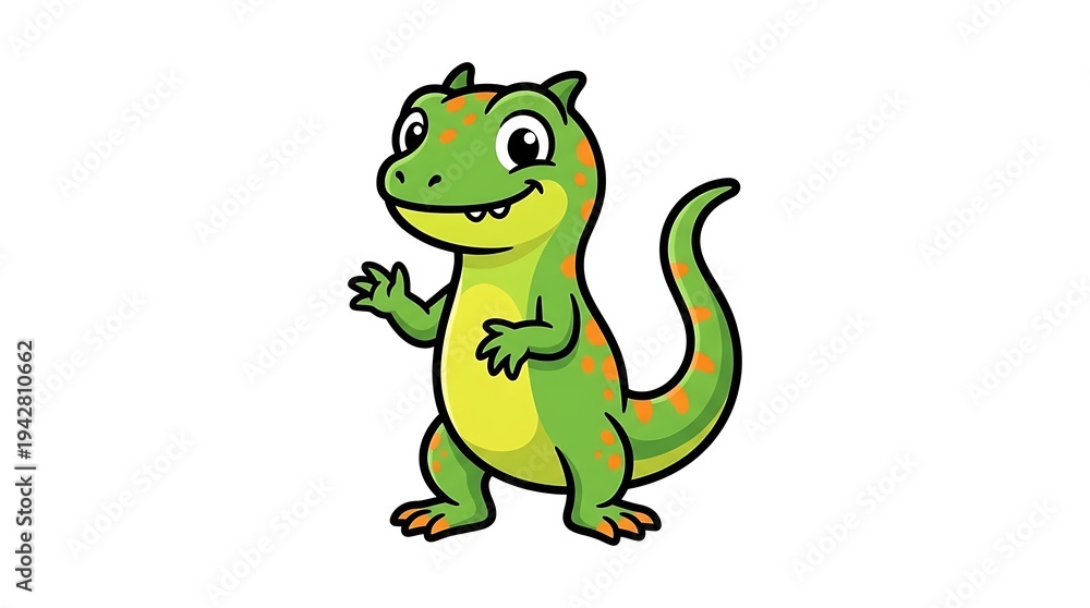 Fototapeta premium Happy Cartoon Dinosaur Character Illustration.