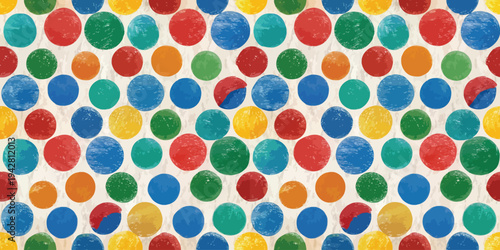 Colorful geometric pattern of interconnected circles in vibrant hues Vector