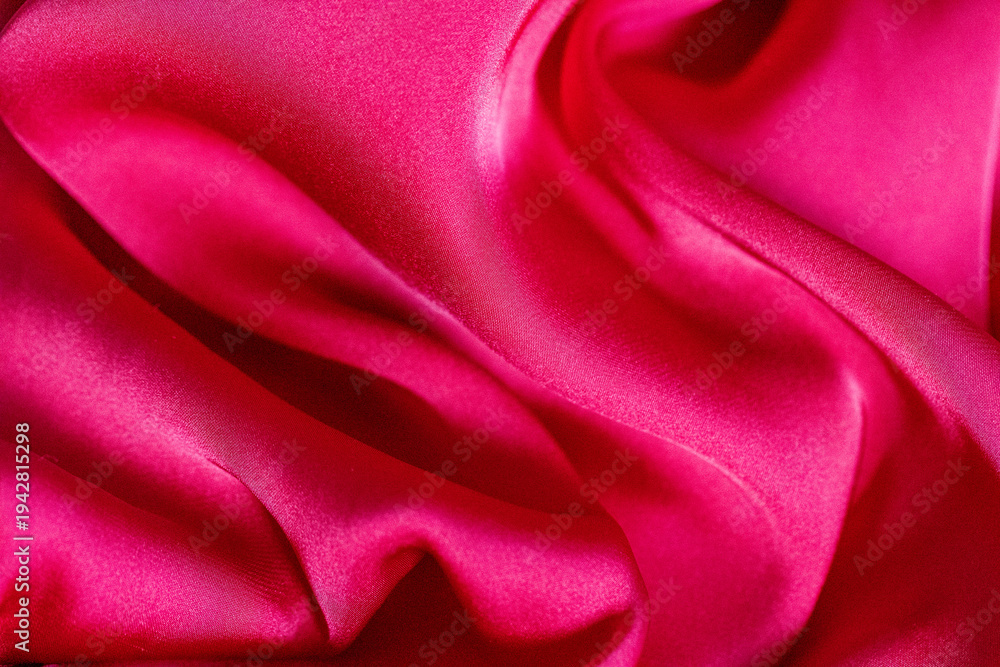 Fototapeta premium Pink silk fabric texture background. Macro. Abstract. Seamless background. Fabric seamless patterns.