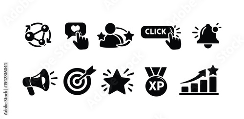 Set of business and marketing icons for web design and development