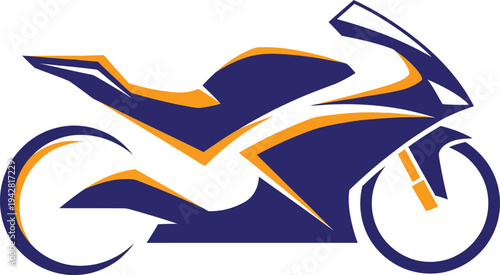 Stylized Sport Motorcycle Graphic Design.