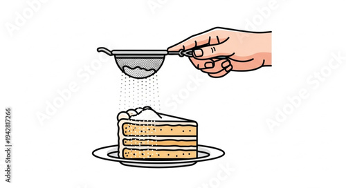 Hand Sifting Powder Over Cake.