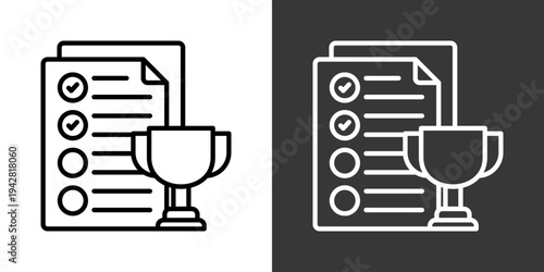 Result Icon Set Vector Collection Isolated In Black And White