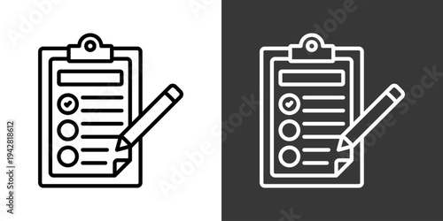 Assessment Icon Set Vector Collection Isolated In Black And White