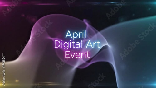 Wallpaper Mural April Digital Art Event with Flowing Neon Light Waves. Torontodigital.ca