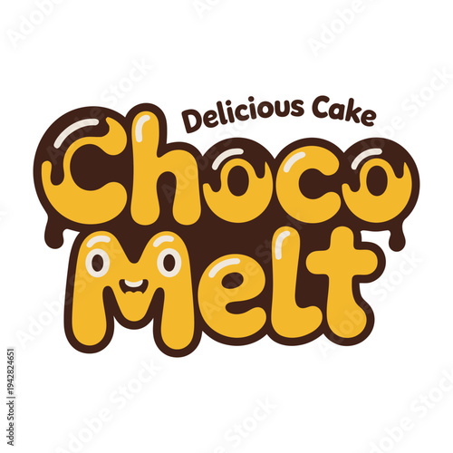 A logo for Choco Melt, a delicious cake brand with a playful design