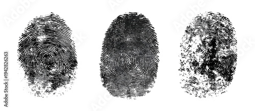 Abstract forensic grunge set fingerprint background texture. vector black grunge fingerprint distressed dirty background design element.