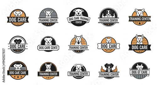 Collection of Dog Care Service Logos and Emblems.