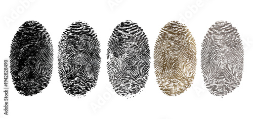 Abstract forensic grunge set fingerprint background texture. vector black grunge fingerprint distressed dirty background design element.