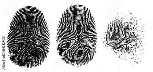 Abstract forensic grunge set fingerprint background texture. vector black grunge fingerprint distressed dirty background design element.