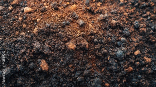 Soil shows different textures and colors in a natural setting
