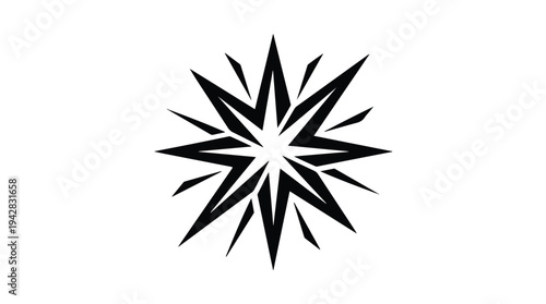 Abstract Geometric Starburst Symbol.