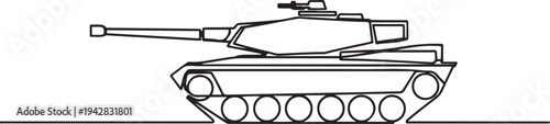 tank drawing concept design made for war. one line Icon drawing