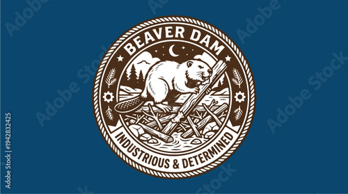 Beaver Dam Industries Industrious Determined Emblem.
