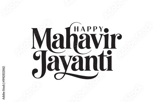 Happy Mahavir Jayanti Typography Design Vector