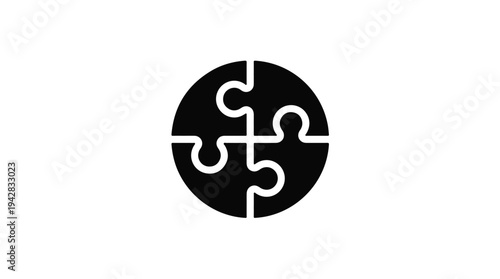 Circular Puzzle Pieces Icon Representing Connection and Unity.
