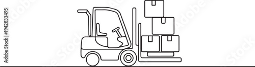 cargo boxes transportation tool work industry line art. one line Icon drawing