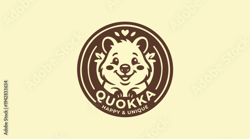 Cute Quokka Logo Design Happy and Unique.