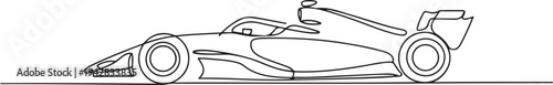 formula racing car fast sport line art. one line Icon drawing
