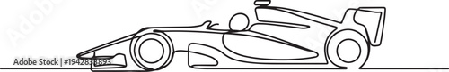formula racing car fast sport line art. one line Icon drawing