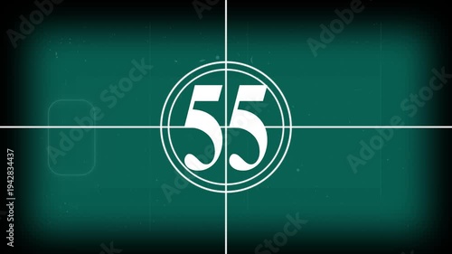 60 second vintage countdown animation video ,1 Minute countdown animation on black background. 1 minute timer on stopwatch on white background.