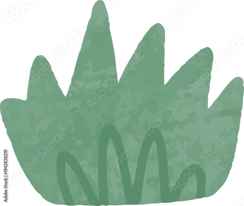 colorful illustration of grass, bush and leaf clip art for background, wallpaper, card design