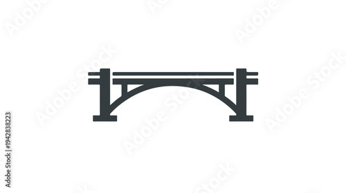 Simple Arch Bridge Icon Vector Illustration 1.