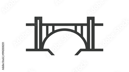 Simple Arch Bridge Icon Vector Illustration.
