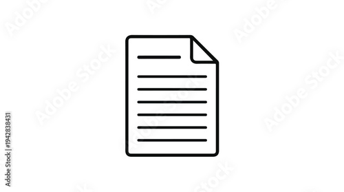 Simple Document Icon with Lines of Text.