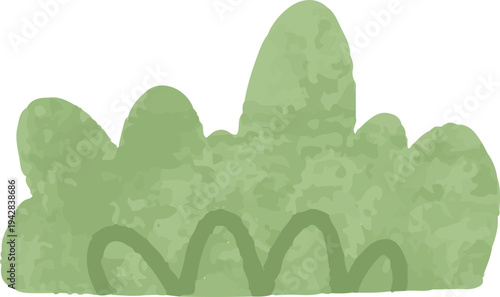 colorful illustration of grass, bush and leaf clip art for background, wallpaper, card design