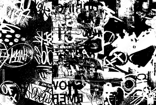 Background abstact graffiti black pattern.