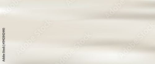Silk folded nacre gradient background with metallic white and brown colors gradation. Ivory pearl satin for luxury and elegant fashion vector design. Fabric smooth gentle neutral bg.