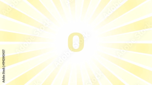 5 Seconds Countdown Timer with Yellow Sunburst Rays Background Animation