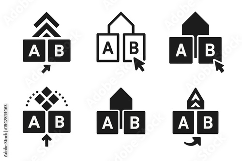 Brand Logo Variations. Building a brand through digital content and advertising. Icon set. Set Logo of Building a brand through digital content and