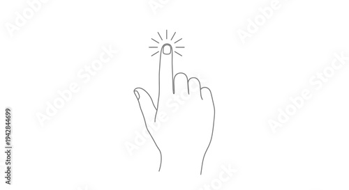 Hand clicking button, finger touch