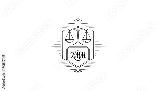 Royal law scale crest logo vector luxury justice emblem heraldic legal symbol isolated on white