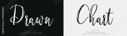Drawn Chart, Script minimal luxury font alphabet logo. Typography beauty fashion elegant minimalist serif italic fonts decorative wedding vintage retro logos. vector illustration

