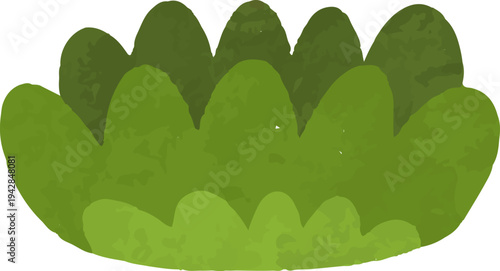 colorful illustration of grass, bush and leaf clip art for background, wallpaper, card design