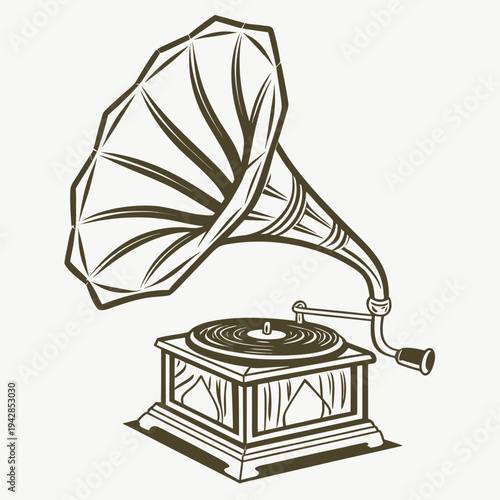 Vector illustration of vintage gramophone