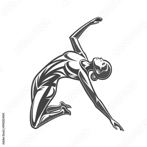 Vector illustration of a dynamic gymnast in motion