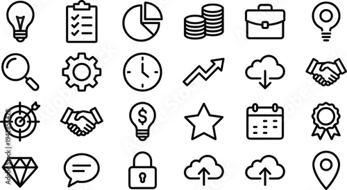 Black line drawings of capsules and pills on a white background, various shapes and orientations