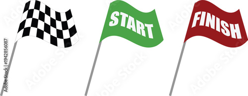 vector illustration of a start finish flag