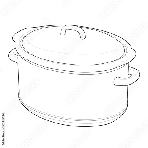 Isometric slow cooker pot for cooking