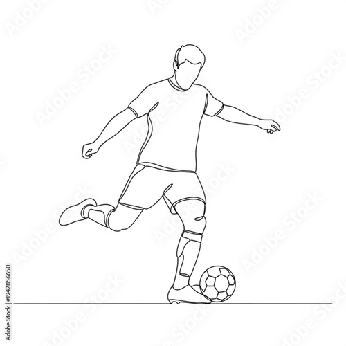 soccer player kicking ball