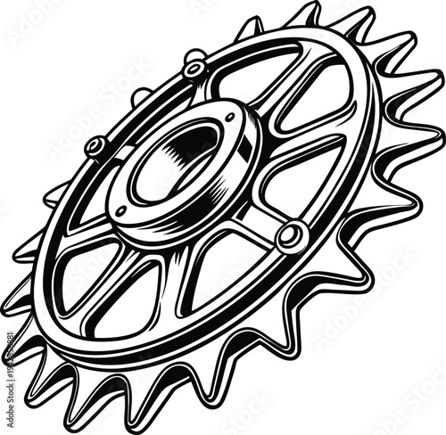 Vector bicycle gear sprocket icon