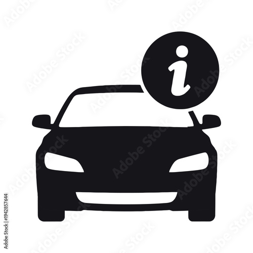 Car with an information sign