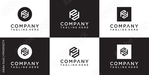 Black and white company logo variations.