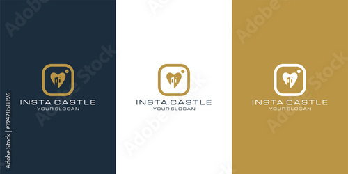 Insta Castle dental logo design variations.
