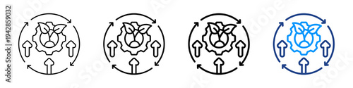 Sustainable Development Icon Different Style Outline Collection Set.