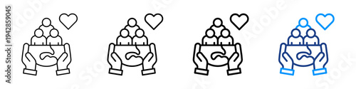 Social Responsibility Icon Different Style Outline Collection Set.